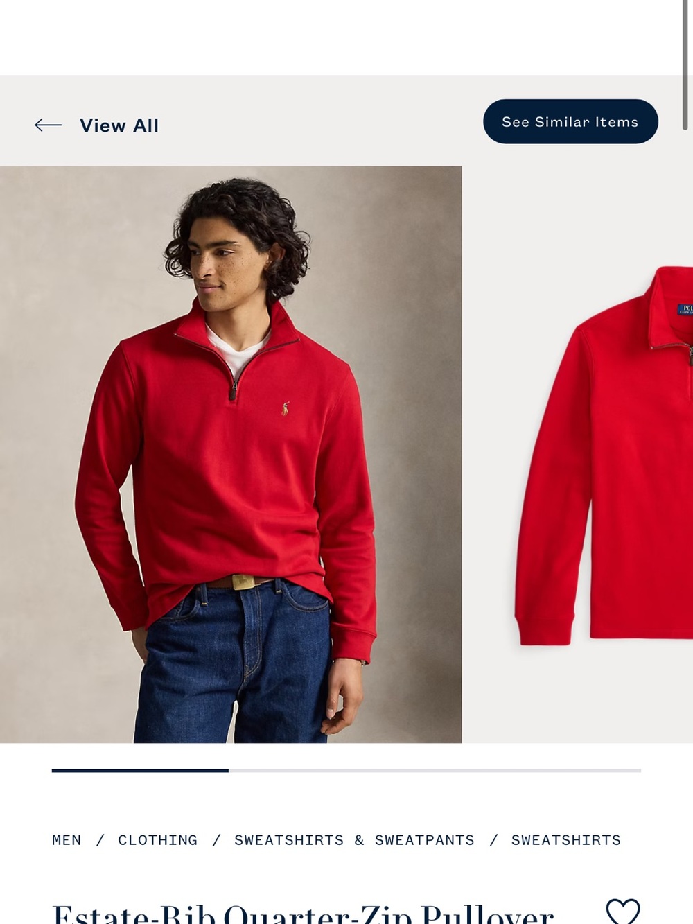 Polo Ralph Lauren Estate-Rib Quarter-Zip Pullover